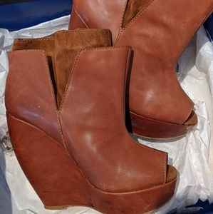 Joe's wedge booties.